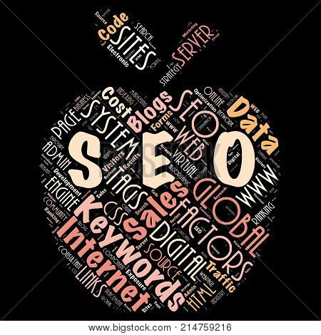Word cloud of the SEO(SearchEngineOptimization) as background