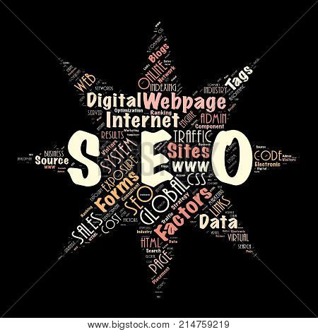 Word cloud of the SEO(SearchEngineOptimization) as background