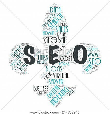 Word cloud of the SEO(SearchEngineOptimization) as background
