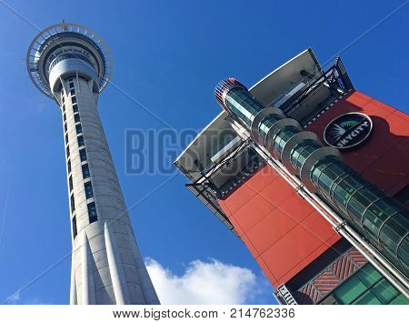 Auckland Skycity Casino Complex At The Base Of Auckland Towe