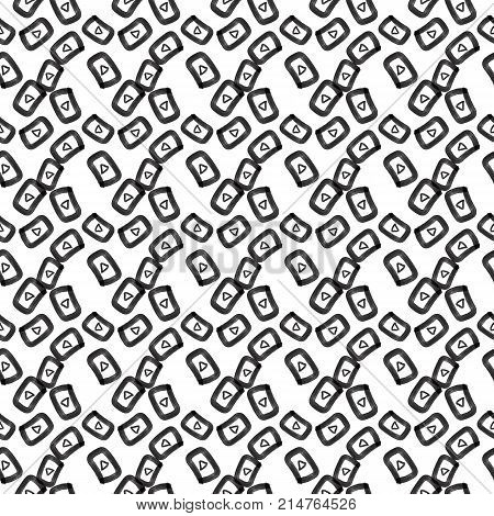 Abstract rectangle black and white textile seamless pattern. Raster illustration for different design of fabric wallpaper wrapping