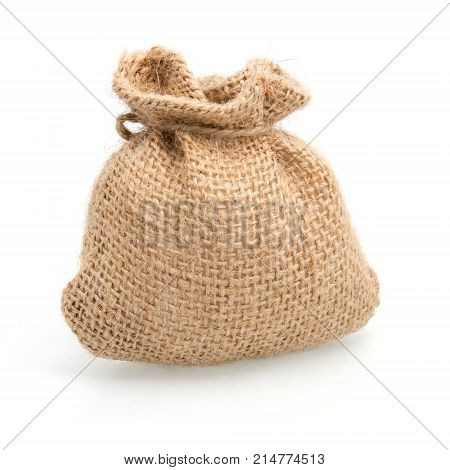 Bag from sacking isolated on a white background