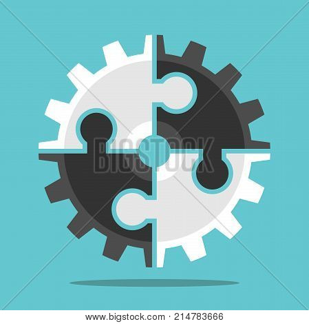 Puzzle Cog, Teamwork Concept