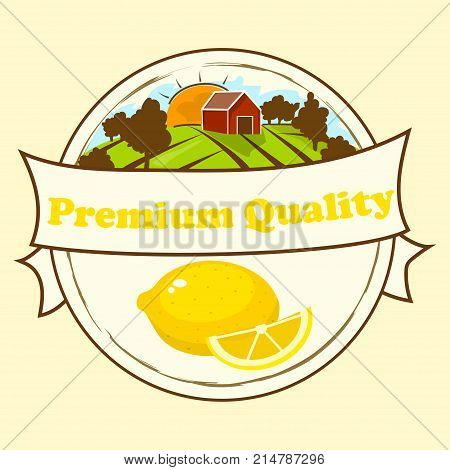 Sweet juicy whole and slice lemon or lime fruit symbol for jam and juice product label or grocery store, shop and farm market design. lemon jam, sauce or juice label