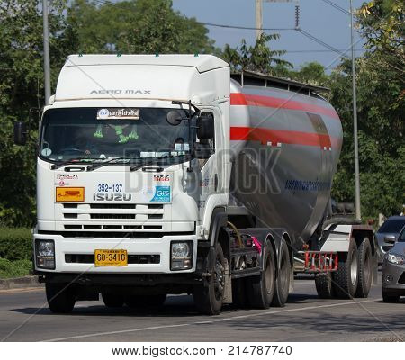 Cement Truck Of Ekarat Logistic Company.