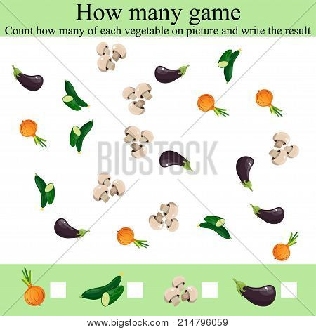 Learning mathematics, numbers. Counting Game for Preschool Children. Mathematics task, worksheet. Tasks for counting for preschool kids, children. how many objcets game
