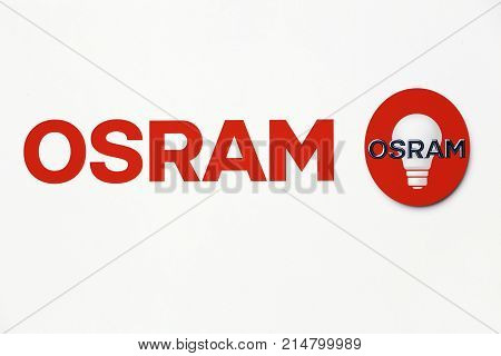 Grenoble, France - June 25, 2017: Osram is a multinational lighting manufacturer headquartered in Munich, Germany