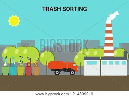 Concept of sorting of waste and waste processing