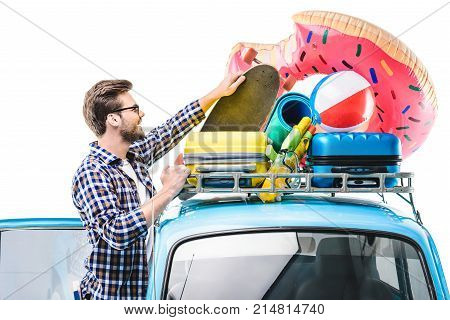 Man With Lugagge On Car Ruff