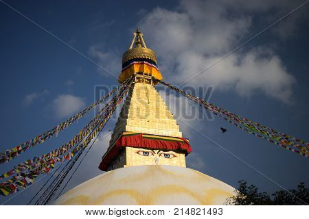 Bodhnath is the largest stupa in Nepal and the de facto religious centre of Nepal's large Tibetan community. The association is because the site marked the Tibetan trade route entrance to Kathmandu.