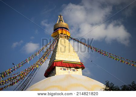 Bodhnath is the largest stupa in Nepal and the de facto religious centre of Nepal's large Tibetan community. The association is because the site marked the Tibetan trade route entrance to Kathmandu.
