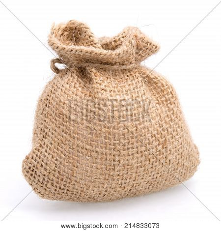 Bag from sacking isolated on a white background