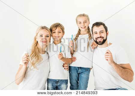 Family With Toothbrushes