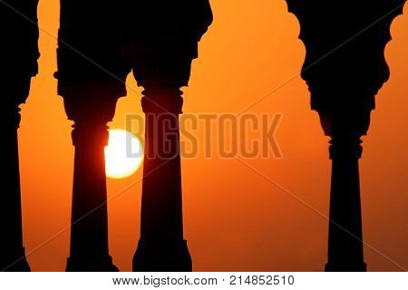 Sunrise On Gadsisar Lake In Jaisalmer