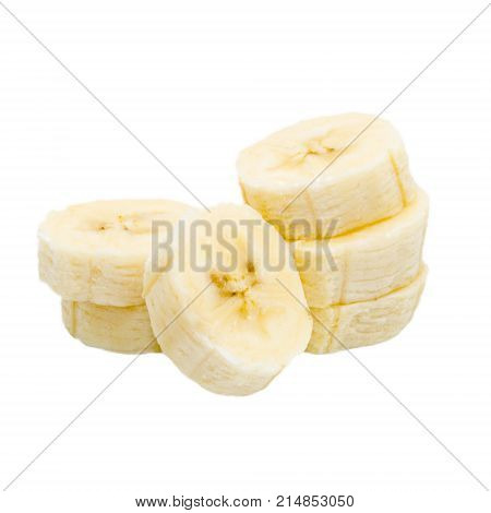 Banana flesh slice isolated on white background