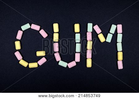 Word Gum Written With Chewing Gum