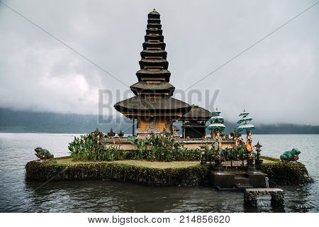 Ulun Danu Bratan (pura Ulu Danau) Temple. Famous Place, National Landmark Of Bali, Indonesia