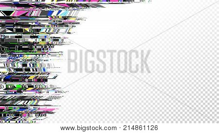 Glitch frame. Display error background. Computer screen digital noise. Abstract business design. Video game glitch. TV signal fail. Technical problem grunge wallpaper.