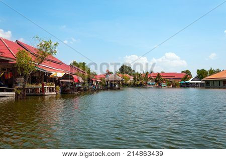 Hua Hin Floating Market in Hua Hin.Thailand. Entertaining floating market