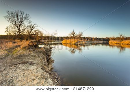 Spring At Warta River In Warta Landscape Park, Poland.