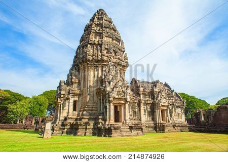 Phimai Historical And Ancient Stone Castle In Thailand