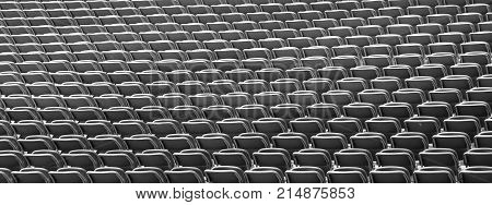 Stadium With Empty Seats Waiting For The Start Of The Match
