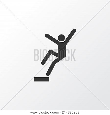 Downfall Icon Symbol. Premium Quality Isolated Fall Hazard Element In Trendy Style.