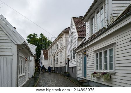 Stavanger Norway - September 7 2017: Stavanger is the third-largest urban zone and metropolitan area in Norway. Stavangers core is to a large degree 18th- and 19th-century wooden houses that are protected.