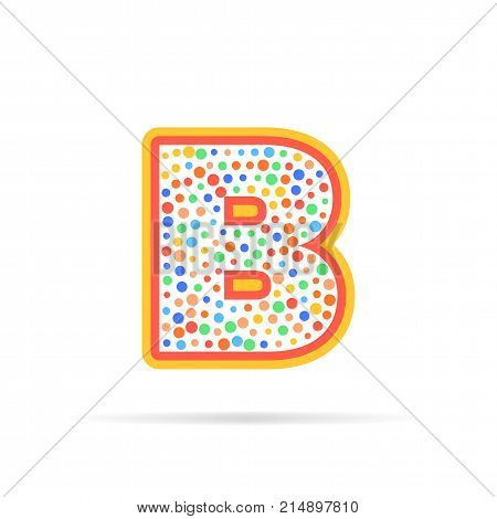 Modern concept of letter B and circles. Symbol design vector illustration isolated on white background