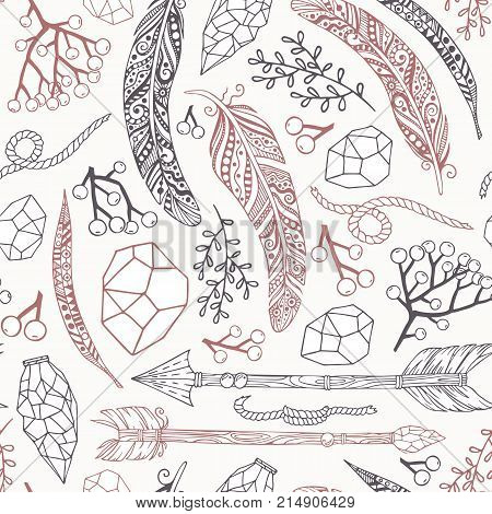 Seamless Pattern In Boho Style