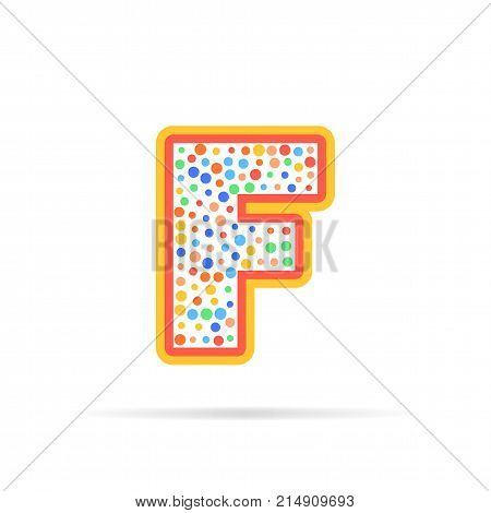 Modern concept of letter F and circles. Symbol design vector illustration isolated on white background