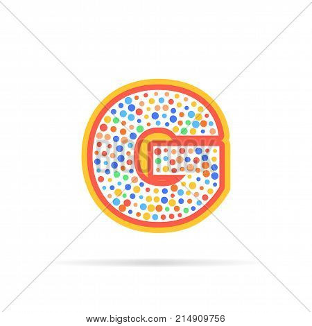 Modern concept of letter G and circles. Symbol design vector illustration isolated on white background
