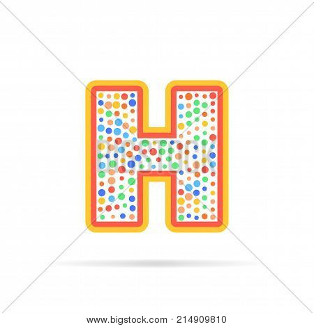 Modern concept of letter H and circles. Symbol design vector illustration isolated on white background