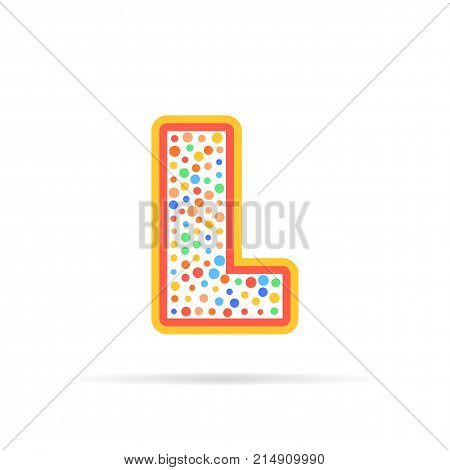 Modern concept of letter L and circles. Symbol design vector illustration isolated on white background