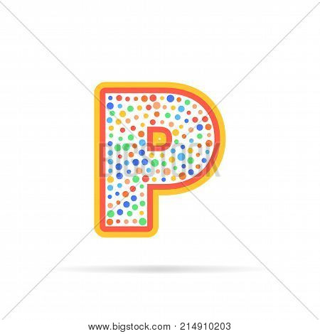 Modern concept of letter P and circles. Symbol design vector illustration isolated on white background