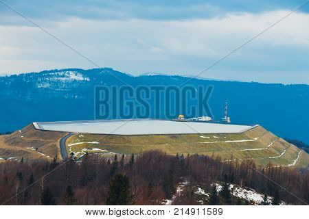 pumped storage power station at the top