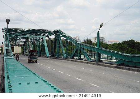 Bangkok City Bridge Thailand River Green Steel Travel .