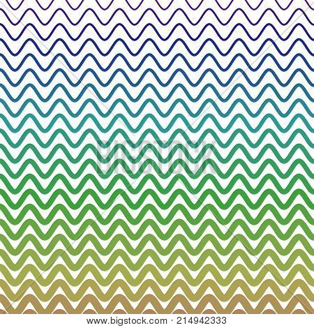 Zigzag pattern of watery waves in shades of blue and green with thicker lines in the bottom
