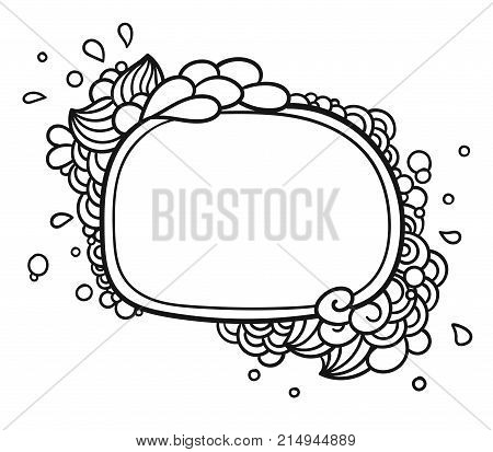 Hand drawn vector frame with abstract swirls