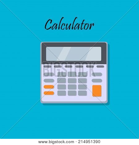 Vector cartoon illustration of calculator. Office calculator.