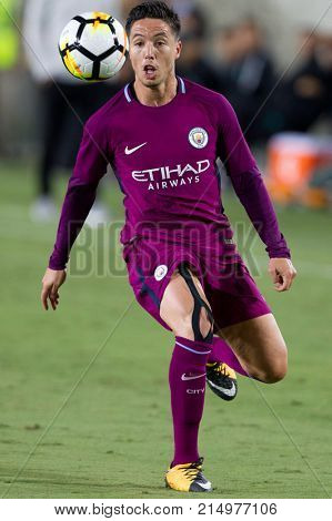 LOS ANGELES, CA - JULY 26: Samir Nasri during the 2017 International Champions Cup game between Manchester City and Real Madrid on July 26th 2017 at the Los Angeles Memorial Coliseum.