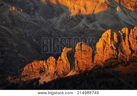 Alpine landscape in the Dolomites, Italy, Europe