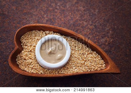 tahini and sesame seeds - food and drink