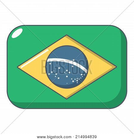 Brazilian flag icon. Cartoon illustration of brazilian flag vector icon for web