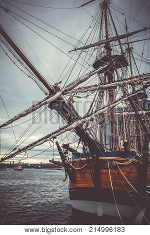 Endeavour Ship In Darling Harbour, Sydney, Australia