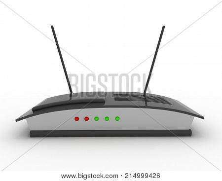 Wireless Internet Router Concept . 3D Rendered Illustraition