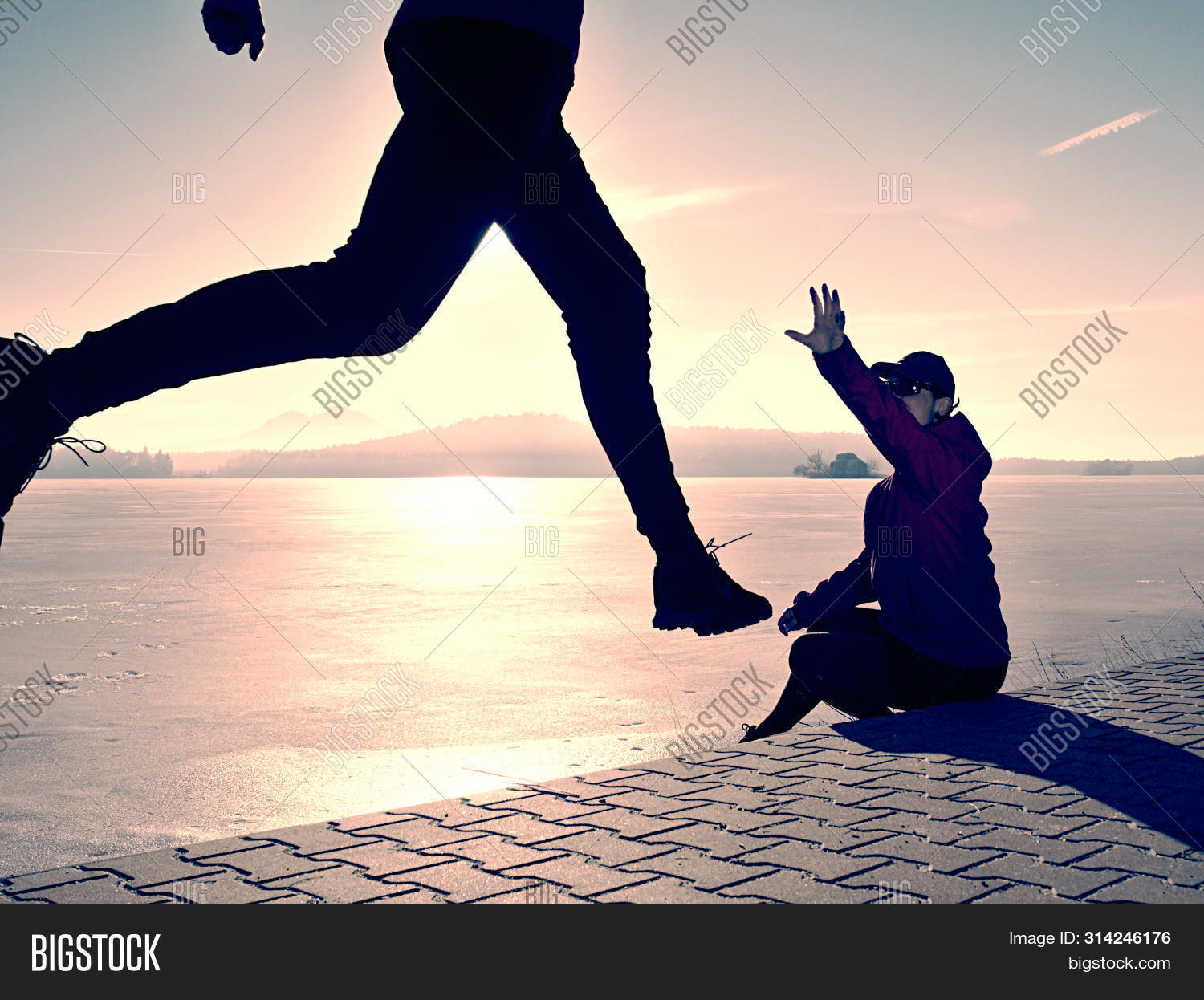 Woman Folowing Running Image Photo Free Trial Bigstock