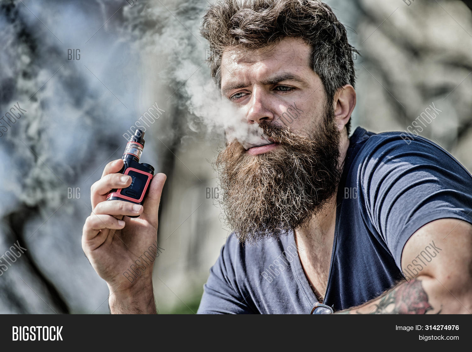 Man Beard Breathe Out Image & Photo (Free Trial) Bigstock