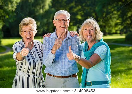 Three Senior Friends Showing Optimism.