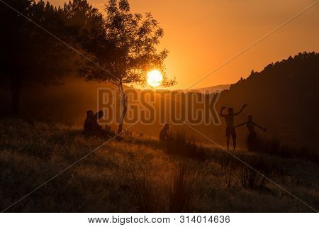 Riomalo De Abajo, Extremadura, Spain - July 13, 2018: Attendees And Atmosphere In The Lost Theory Ps